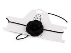 Náhrdelník květ gotický / ozdoba na krk - (Ø5 cm) černá