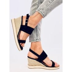 Černé sandály espadrille na platformách velikost 39