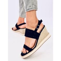 Černé sandály espadrille na platformách velikost 39