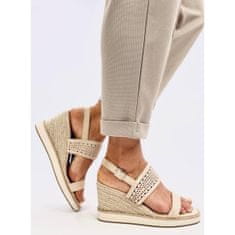 Elegantní sandály espadrille béžové barvy velikost 41