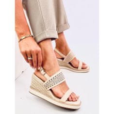 Elegantní sandály espadrille béžové barvy velikost 41