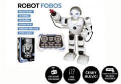 Teddies Robot RC FOBOS plast interaktivní chodící 40cm česky mluvící na baterie s USB