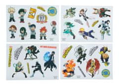 CurePink Set 4 listů samolepek na elektroniku: My Hero Academia 34 kusů (15 x 21 cm)