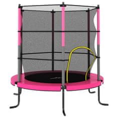 Vidaxl Trampolína s bezpečnostní sítí kulatá 140 x 160 cm růžová