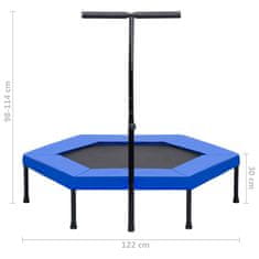 Vidaxl Fitness trampolína rukojeť a podložka šestiúhelník 122 cm