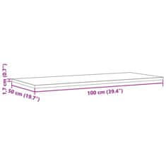 Vidaxl Stolní deska 100 x 50 x 1,7 cm obdélníková masivní borové dřevo