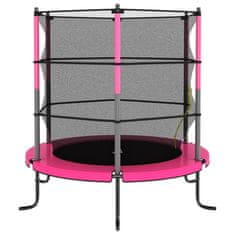 Vidaxl Trampolína s bezpečnostní sítí kulatá 140 x 160 cm růžová