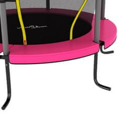 Vidaxl Trampolína s bezpečnostní sítí kulatá 140 x 160 cm růžová