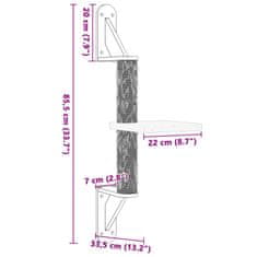 Vidaxl Nástěnné škrabadlo pro kočky se sloupkem krémové 85,5 cm