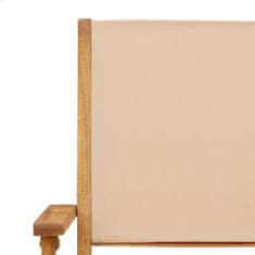Vidaxl Skládací zahradní židle 4 ks béžové textil a masivní dřevo