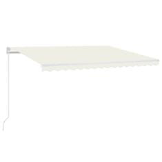 Vidaxl Ručně zatahovací markýza s LED světlem 450 x 350 cm krémová