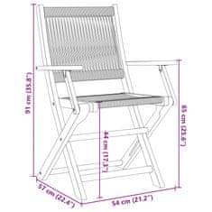 Vidaxl Zahradní židle 2 ks béžové masivní akácie a polypropylen