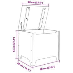 Vidaxl Úložný box s víkem RANA 60 x 49 x 54 cm masivní borové dřevo