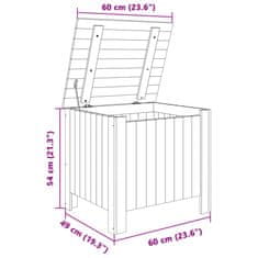 Vidaxl Úložný box s víkem RANA bílý 60x49x54 cm masivní borové dřevo