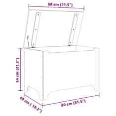 Vidaxl Úložný box s víkem RANA 80 x 49 x 54 cm masivní borové dřevo