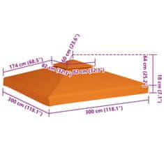 Vidaxl Náhradní střecha na altán 310 g/m² oranžová 3 x 3 m