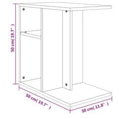 Vidaxl Odkládací stolek betonově šedý 50 x 30 x 50 cm kompozitní dřevo