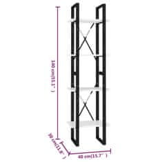 Vidaxl 4patrová knihovna bílá 40 x 30 x 140 cm kompozitní dřevo