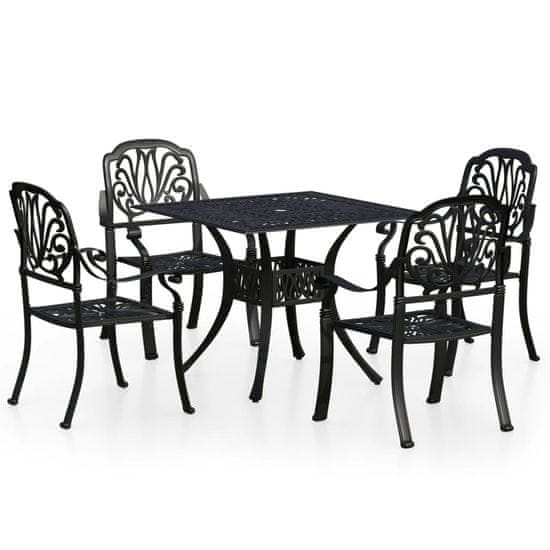 Vidaxl 5dílný bistro set litý hliník černý