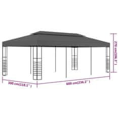 Vidaxl Altán 3 x 6 m antracitový