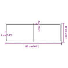 Vidaxl Koupelnová deska tmavě hnědá 180x60x(2-4) cm ošetřený masiv