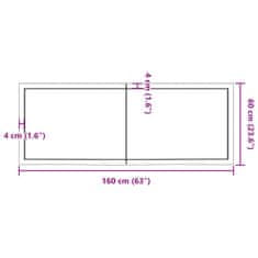 Vidaxl Stolní deska tmavě hnědá 160x60x(2-4)cm ošetřený masivní dub