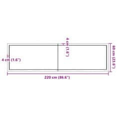 Vidaxl Koupelnová deska tmavě hnědá 220x60x(2-4) cm ošetřený masiv