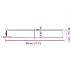 Vidaxl Koupelnová deska tmavě hnědá 180x30x(2-4) cm ošetřený masiv