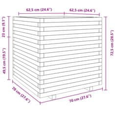 Vidaxl Zahradní truhlík 70 x 70 x 72,5 cm masivní borové dřevo