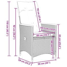 Vidaxl 11dílný zahradní bistro set s poduškami černý polyratan