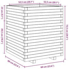 Vidaxl Zahradní truhlík bílý 60 x 60 x 72,5 cm masivní borovice