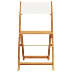 Petromila Bistro židle 2 ks krémově bílé masivní akáciové dřevo a textil