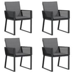 Vidaxl Zahradní židle s poduškami 4 ks černé polyratan