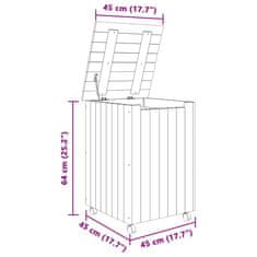 Vidaxl Koš na prádlo na kolečkách RANA bílý 45x45x64 cm masiv borovice