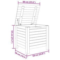 Petromila Úložný box s víkem RANA bílý 60x49x54 cm masivní borové dřevo