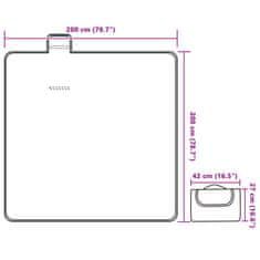 Vidaxl Pikniková deka skládací modrá vlnitá 200 x 200 cm samet