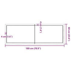 Vidaxl Koupelnová deska tmavě hnědá 180x60x(2-6) cm ošetřený masiv