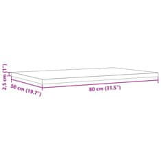 Vidaxl Stolní deska 80 x 50 x 2,5 cm obdélníková masivní borové dřevo