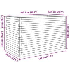 Vidaxl Zahradní truhlík 110 x 60 x 68,5 cm masivní borovice