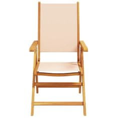 Vidaxl Zahradní židle 2 ks béžové masivní akáciové dřevo a textil