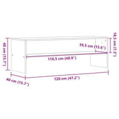 Vidaxl TV skříňka šedá sonoma 120 x 40 x 40 cm kompozitní dřevo