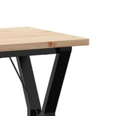 Vidaxl Jídelní stůl s Y rámem 50 x 50 x 75,5 cm borové dřevo a litina
