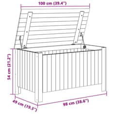 Vidaxl Úložný box s víkem RANA 100 x 49 x 54 cm masivní borové dřevo