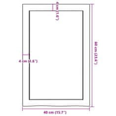 Vidaxl Koupelnová deska hnědá 40x60x(2-4) cm ošetřený masivní dřevo