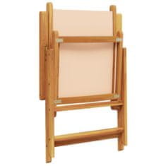 Vidaxl Zahradní židle 2 ks béžové masivní akáciové dřevo a textil