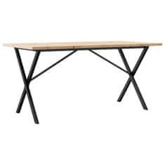 Vidaxl Jídelní stůl s X rámem 160 x 80 x 75,5 cm borové dřevo a litina