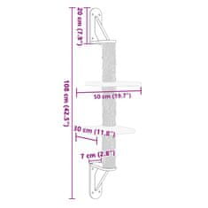 Vidaxl Nástěnné škrabadlo pro kočky se sloupkem krémové 108 cm