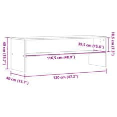 Vidaxl TV skříňka hnědý dub 120 x 40 x 40 cm kompozitní dřevo