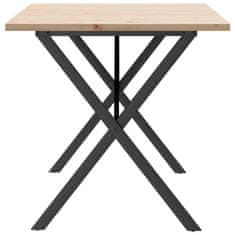 Vidaxl Jídelní stůl s X rámem 160 x 80 x 75,5 cm borové dřevo a litina