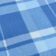 Vidaxl Pikniková deka skládací modrá kostkovaná 200 x 150 cm samet